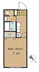 アムール　琴 1階1Kの間取り