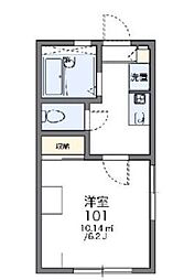 レオパレス田園1 1Kの間取図画像