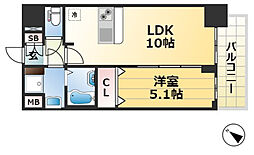 プレサンス兵庫ヴィアーレ 1LDKの間取図画像