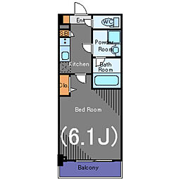 ガーラ大井町グランドステージ 1Kの間取図画像