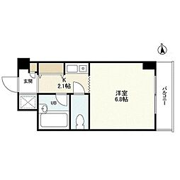 JR中央線 三鷹駅 徒歩16分の賃貸マンション 1階1Kの間取り