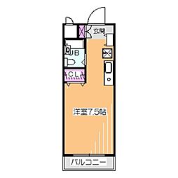 ジュネスハイツ ワンルームの間取図画像