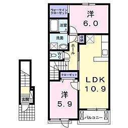 セゾン・フルール 2LDKの間取図画像