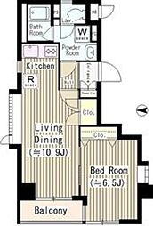 ヴェルデベント 2階1LDKの間取り