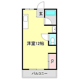 岩崎ハイツ ワンルームの間取図画像
