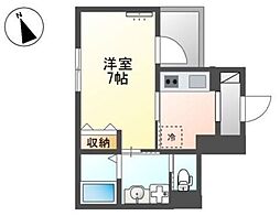 シルクネス 2階1Kの間取り