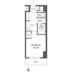 ラヴァンド大島 8階1Kの間取り