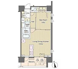 ヴェルデコート西新宿 1104 11階1LDKの間取り