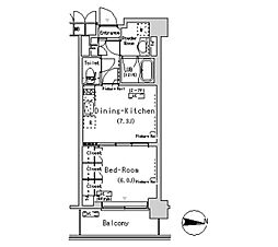 ParkAxis辰巳STAGE 1DKの間取図画像