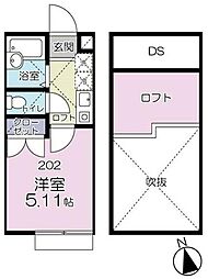プラナス片倉 1Kの間取図画像