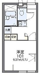レオパレスSmallRiver 1Kの間取図画像