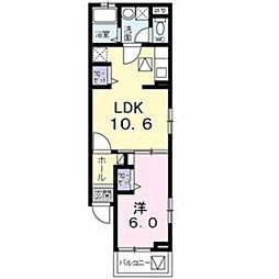 メゾンソレイユ 1LDKの間取図画像