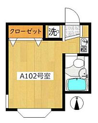 パレット西生田A 1階ワンルームの間取り
