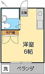 陸田マンション ワンルームの間取図画像