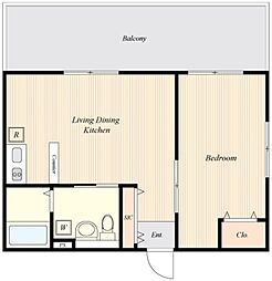 k-suite Toritsudaigaku 3階1LDKの間取り