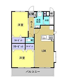 フェニックス3 2LDKの間取図画像