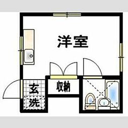 グリーンヒルA棟 ワンルームの間取図画像