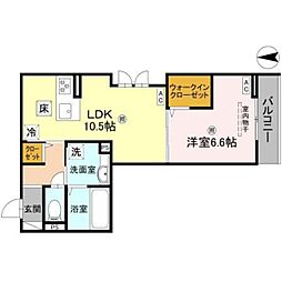 そらみつ大和八木 1LDKの間取図画像