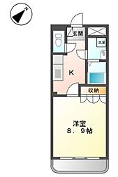 プリムローズ 1Kの間取図画像