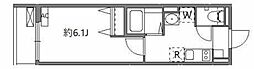 ラグゼフラット東六郷 2階1Kの間取り