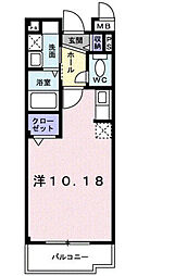 アニューふじみ野 ワンルームの間取図画像