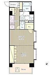 コートラクリア京橋 8階1LDKの間取り