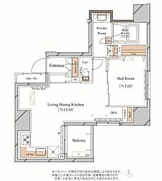ブランシエスタ上野 12階1LDKの間取り