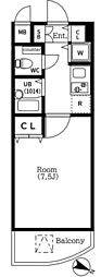 メインステージ五反田駅前 1Kの間取図画像