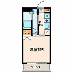 コンフォートプレイス 1Kの間取図画像