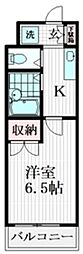 ベル永寿 1Kの間取図画像