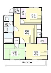 藤コーポ 1階3DKの間取り