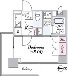 パティーナ馬込弐番館 4階1Kの間取り