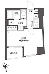 グランパセオ市谷甲良町 2階1Kの間取り