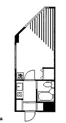 ブロケード練馬 2階1Kの間取り