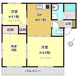 ディアス本郷 2階3DKの間取り