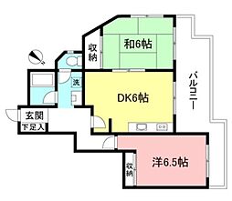 La吉祥寺 2DKの間取図画像