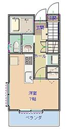 エクラ 1階1Kの間取り