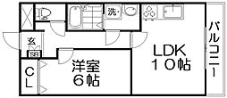 グランコスモ交野 1LDKの間取図画像