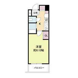 プロスペクト河原町五条 12階1Kの間取り