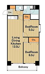 アールメゾン 3階2LDKの間取り