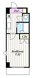 ABITAREEBINA 1Kの間取図画像