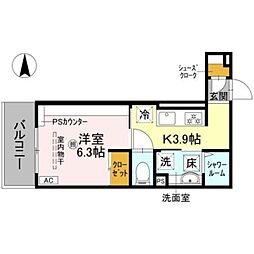 南海線 和歌山市駅 徒歩7分の賃貸アパート 1階1Kの間取り