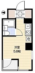 国分寺シティハイツ ワンルームの間取図画像