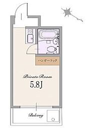 第8大浦ビル小金井ハイツ ワンルームの間取図画像