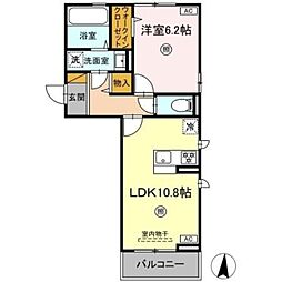 タイムズ・スクエアＶ Two 2階1LDKの間取り