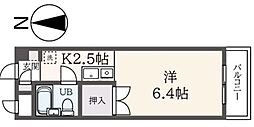 モリノセザンヌI 2階1Kの間取り