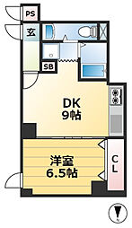 サンコーラフィーネ三宮 1LDKの間取図画像