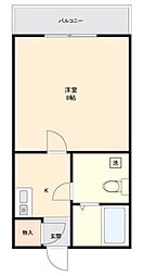 メゾン・ド・アジュール 3階1Kの間取り