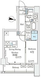 ロイヤルパークス赤羽サウス 1階1LDKの間取り