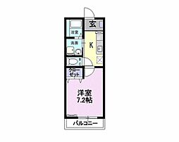 カーサ・セレノ 1階1Kの間取り